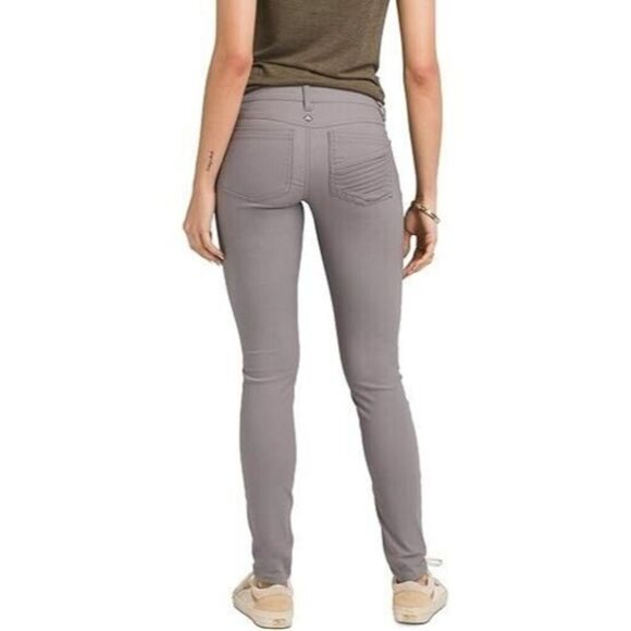 Prana Brenna Gray Moto Stretch Skinny Pants Sz 4 - Picture 2 of 12